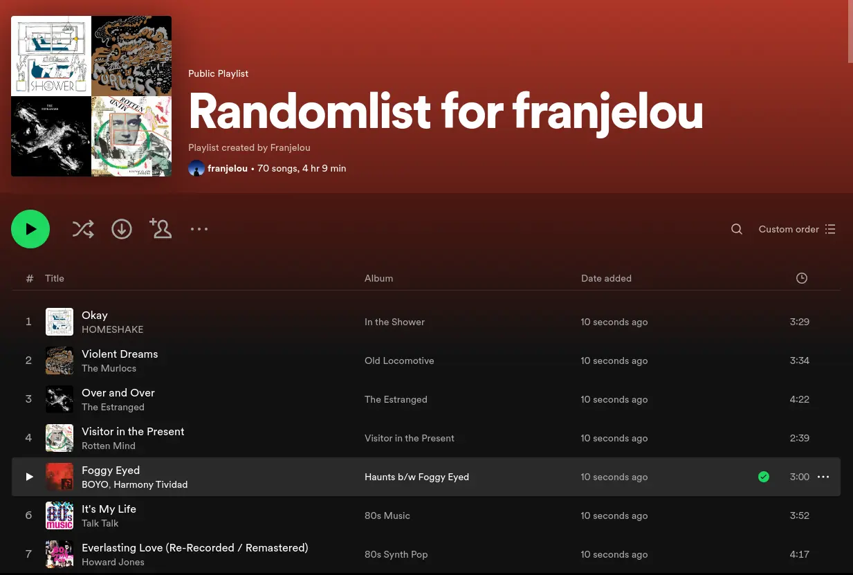 Randomlist project's screenshot